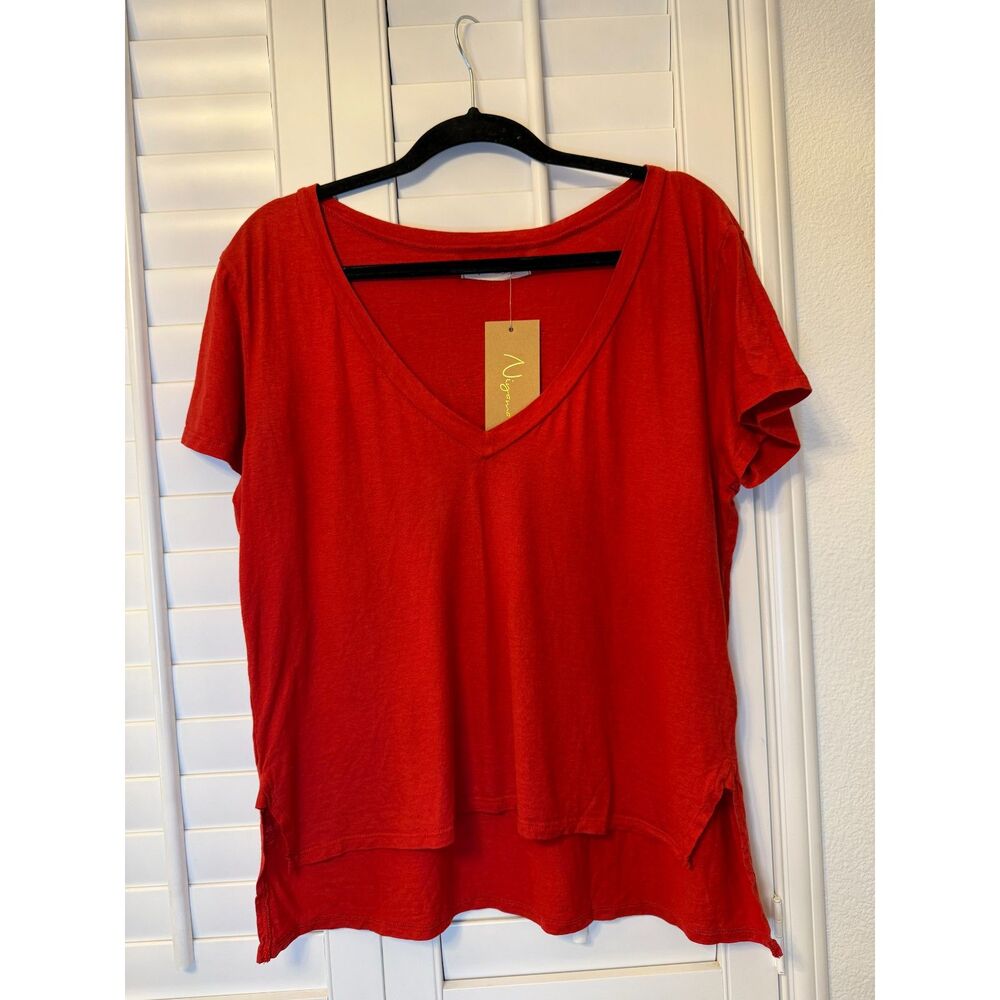 Niyama Sol Rust Orange Long Sleeve Yoga Top Women's Size XL Soft Knit
